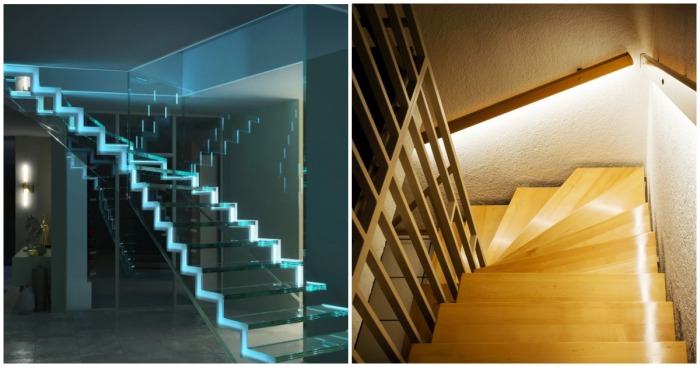 Подсветка лестницы в доме или двухэтажной квартире: разновидности и лучшие дизайнерские решения
