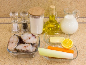 Треска с овощами под соусом Бешамель. Ингредиенты