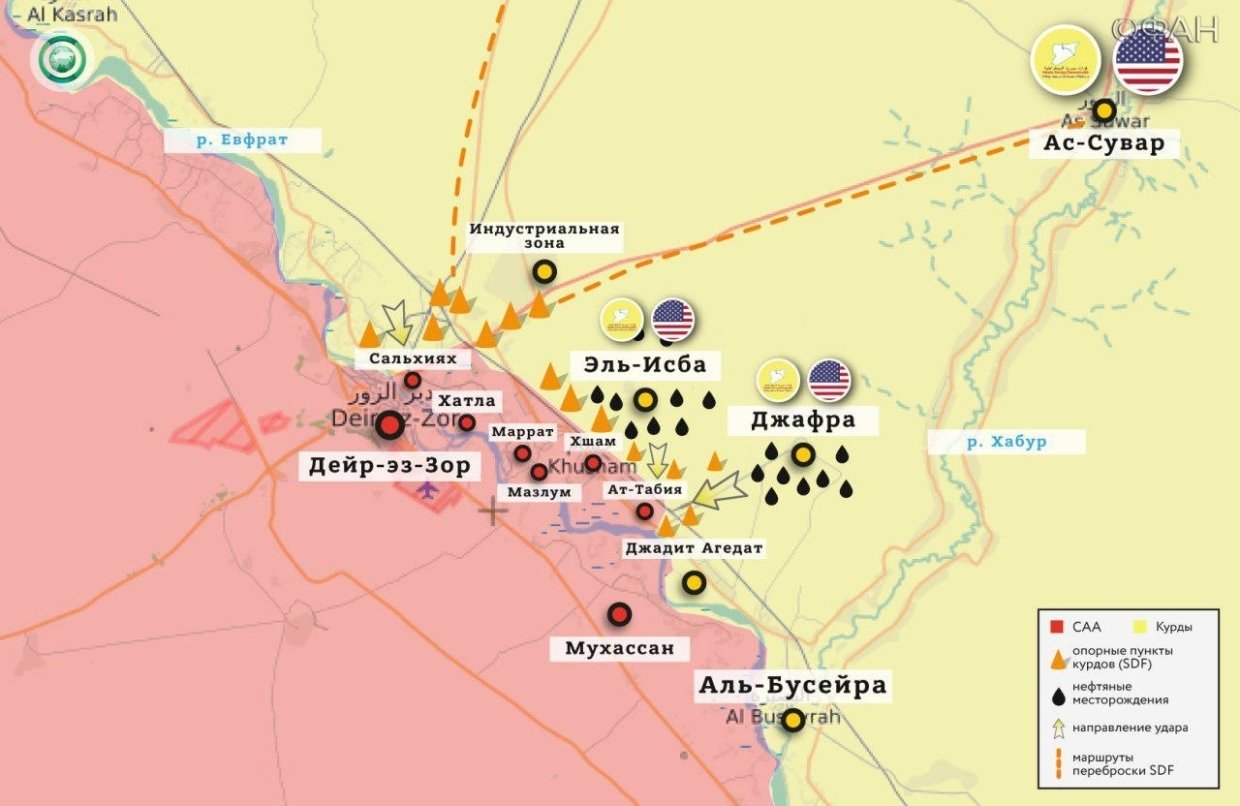Сирия: ФАН публикует эксклюзивную карту опорных пунктов США, где готовят боевиков ИГ*