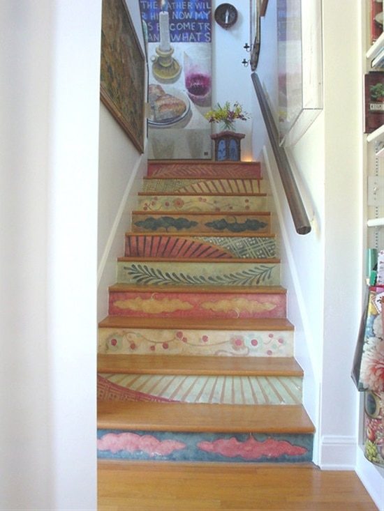 Идеи украшения лестниц лестничные, ступеньки, украсить, лестницу, можно, оригинально, образом Простая, ненавязчивым, самым, выделит, плитка, цветная, Узкая, коллекций, весьма, выглядит, краска, разных, вид Мозаика, неповторимый