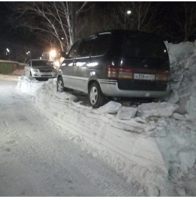 Первый раз за год почистили дорогу Петропавловск-Камчатский, Снег, Авто, Уборка снега