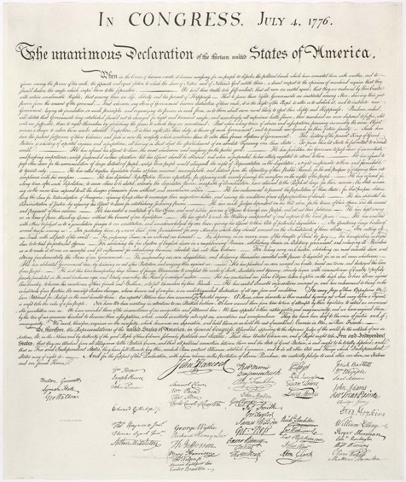 Декларация независимости США 1776 года.