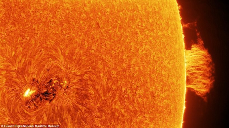 Группа солнечных пятен AR2665 на солнце. Лукаш Суйка, Польша. астрономия, конкурс, космос, красиво, лучшее, планеты, фото, фотографы