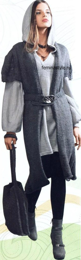 Пальто спицами