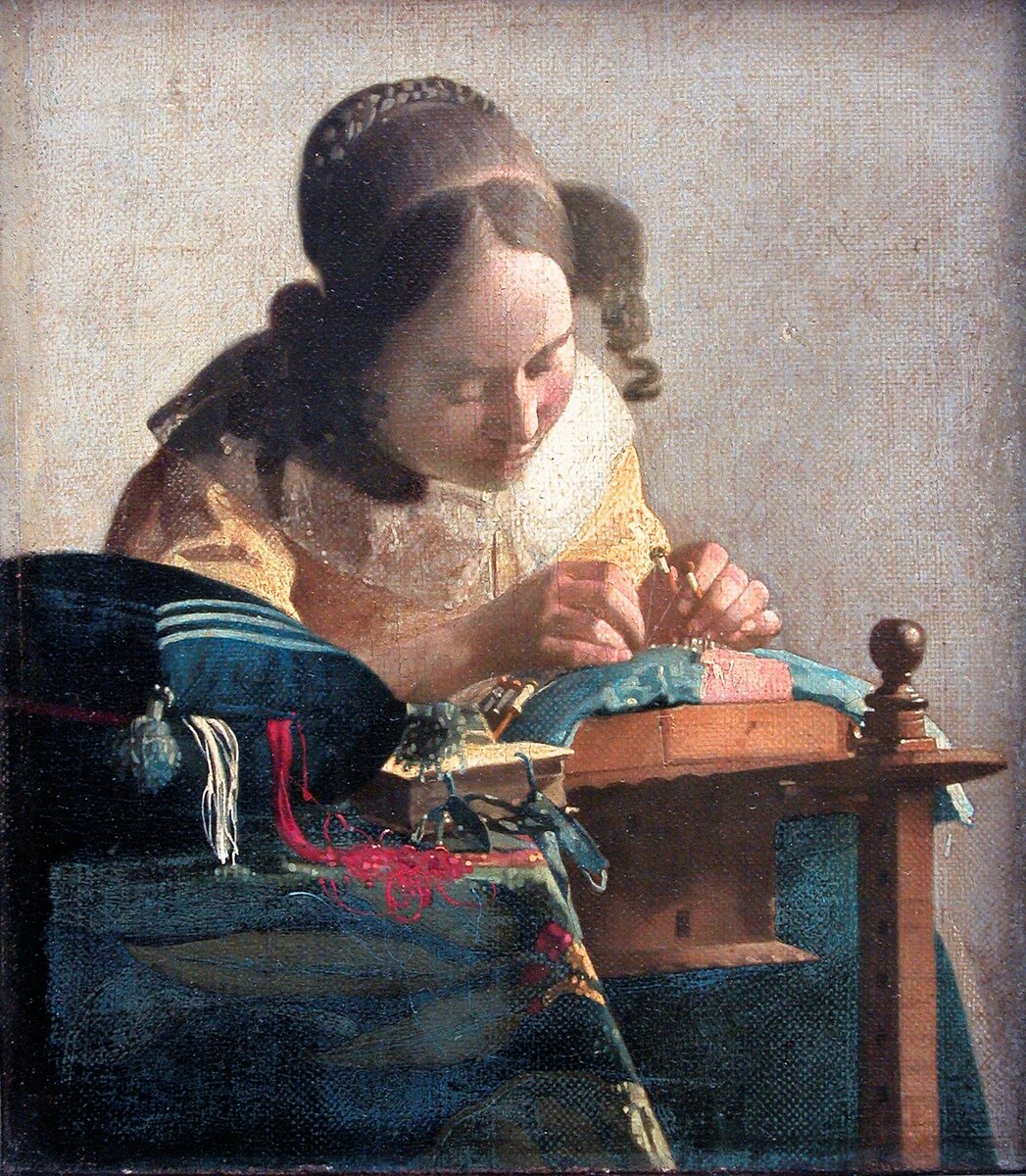 «Кружевница», ок. 1669—1670, холст, масло, Лувр, Париж,
(поступила в 1870 году из коллекции барона Анны Виллема Карела ван Нагелла)