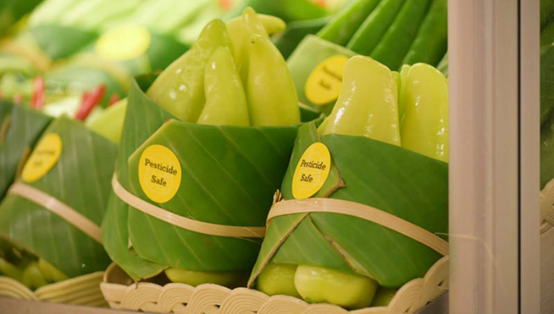 В Азии вместо пластиковой упаковки стали использовать банановые листья