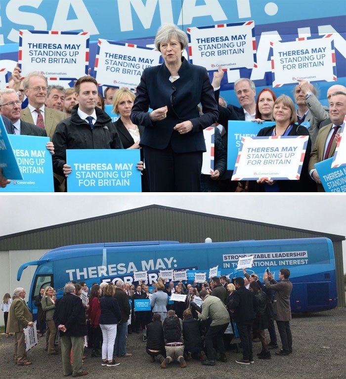 Лидер британских консерваторов Тереза Мэй на встрече с избирателями в Нортумберленде media, все дело в фокусе, манипулирование, новости наша профессия, познавательно, с какой стороны посмотреть, сми, фотографии