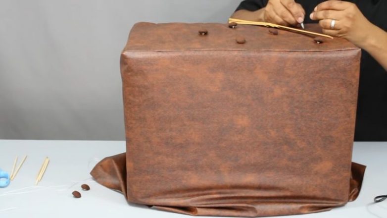 Прочный и красивый пуф из простых материалов Мебель,пуф,сделай сам