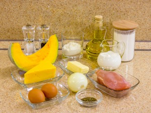 Пирог с тыквой и курицей. Ингредиенты