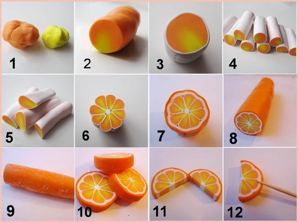Овощи и фрукты из полимерной глины | 51 фотоидея для творчества