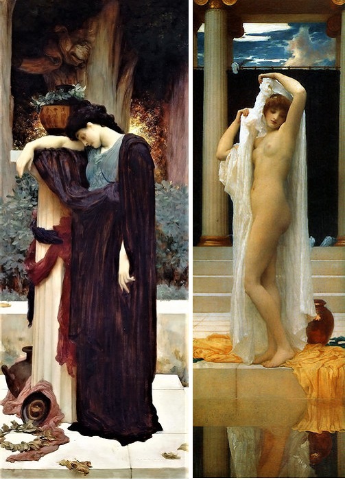  «Плач» (Lachrymae). 1894-1895 ). / «Купание Психеи. (1890 год). Автор: Лейтон Фредерик.