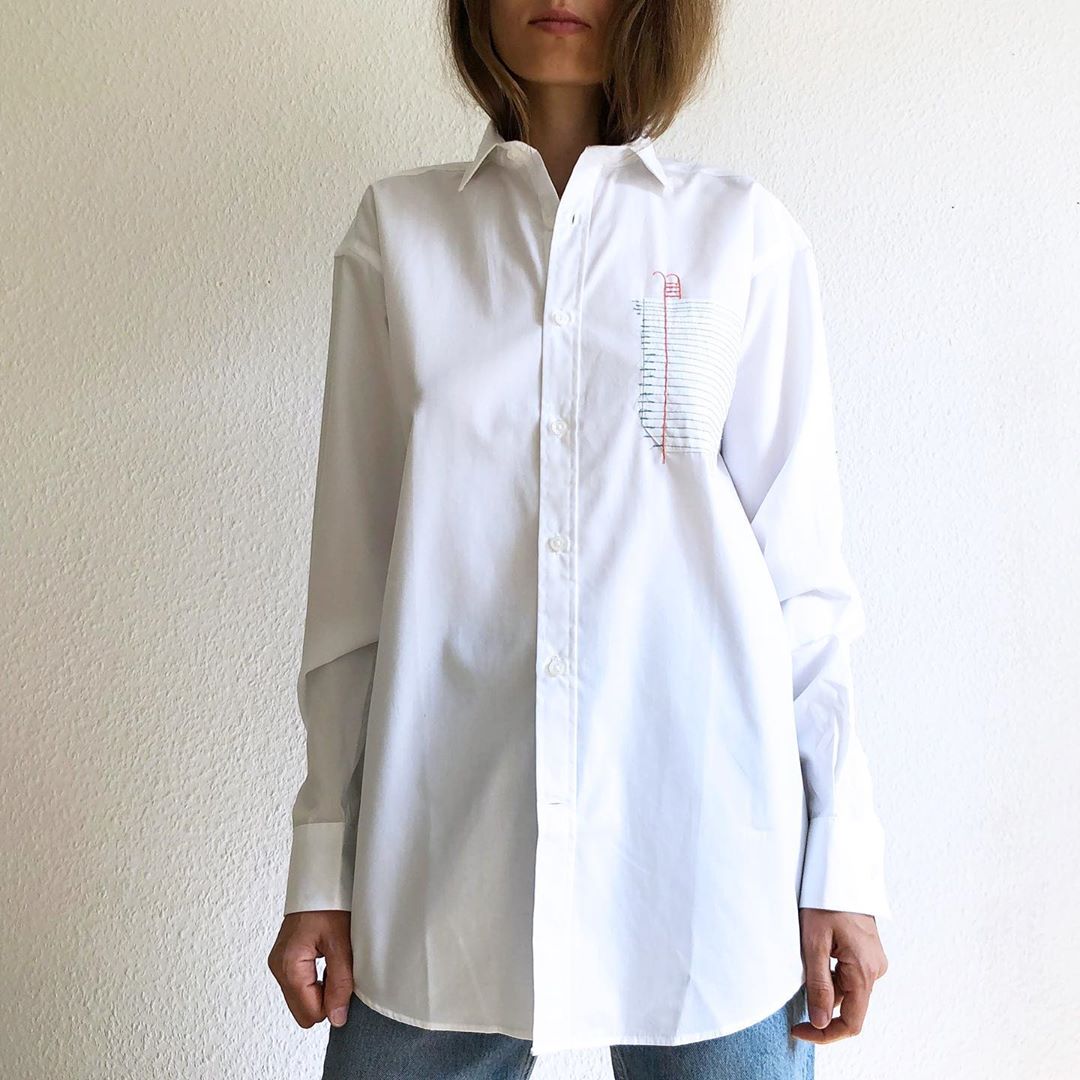 Простая вышивка, преображающая одежду от Стефании Пейчиновска вдохновляемся,вышивка,одежда