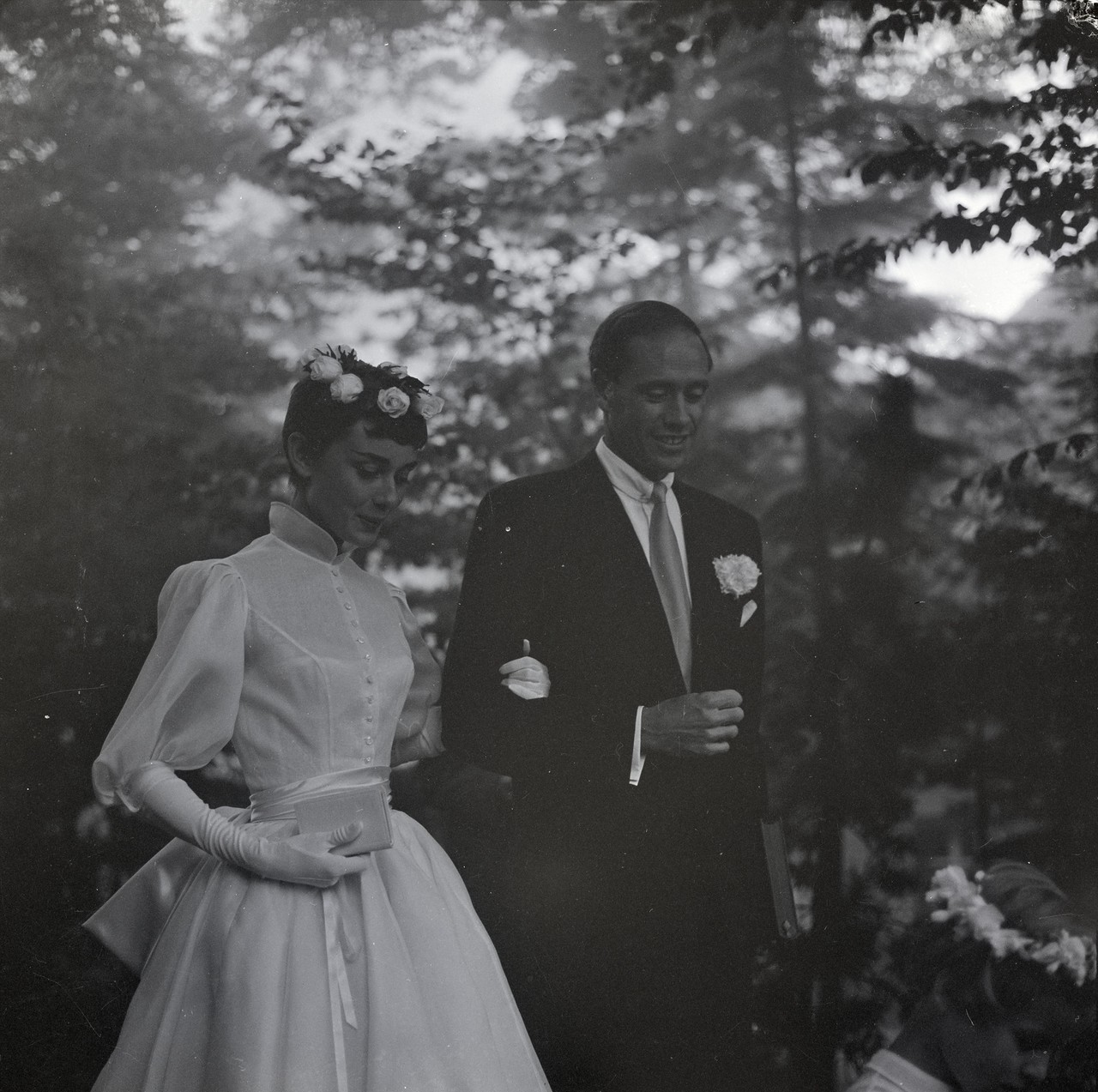 Hochzeit von Audrey Hepburn mit Mel Ferrer in der Kapelle auf dem Bürgenstock