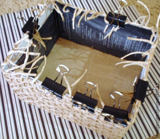 Плетение корзинки из бумажного шпагата плетение из шпагата