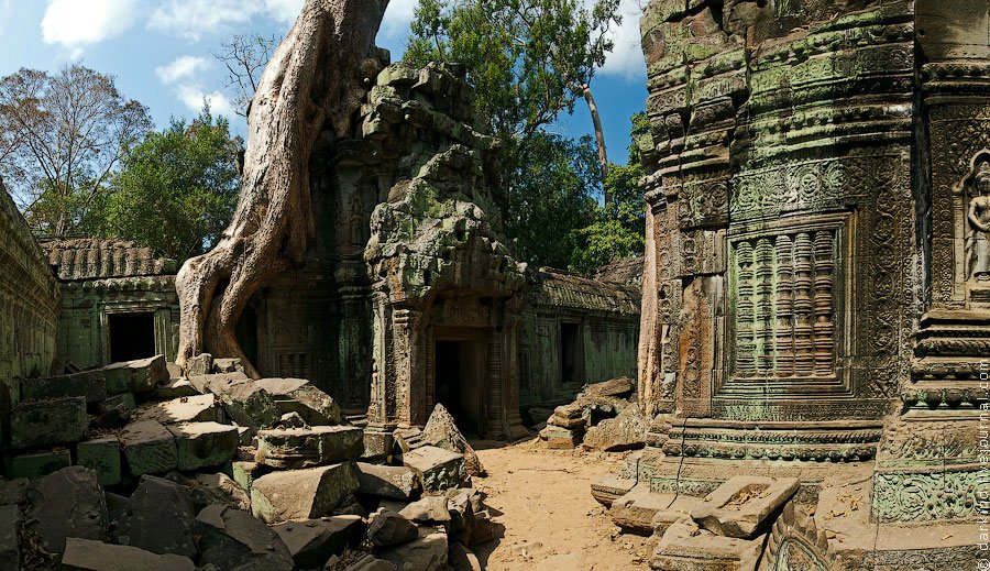 Камбоджийский храм Та Пром (Ta Prohm) и гигантские деревья можно, храмов, блоки, деревья, храма, несколько, когда, вековые, Ангкор, стенами, более, дерево, туристов, много, Тетрамелеса, корни, которую, будто, вросло, Ficus