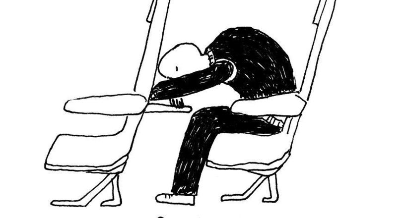 Аэросутра: художник показал позы, которые помогут выжить в длительном перелете