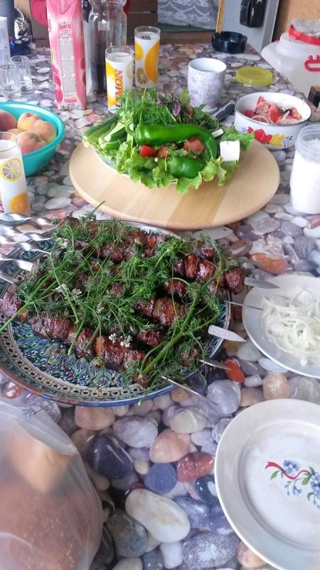 Шашлык из печени с курдюком еда, своими руками, шашлык