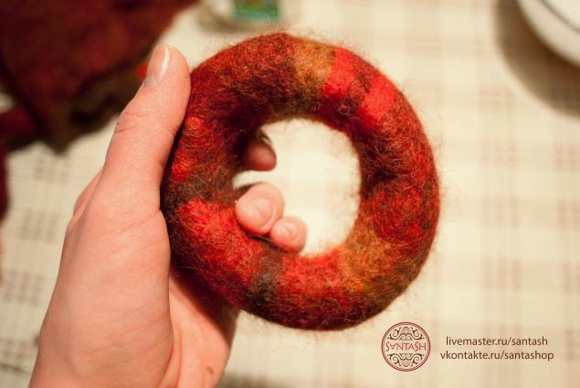 Валяние объемного браслета мастер класс