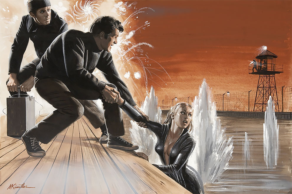 Шпионы, герои и красивые женщины от Морта Кюнстлера Иллюстрация