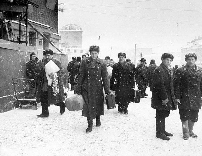 Ярославский вокзал, 1959 год. город, зима, москва, ностальгия, фото, фотографии