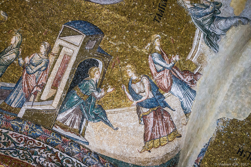 Введение Марии во Храм.  Мозаики и фрески монастыря Хора. Церковь Христа Спасителя в Полях.