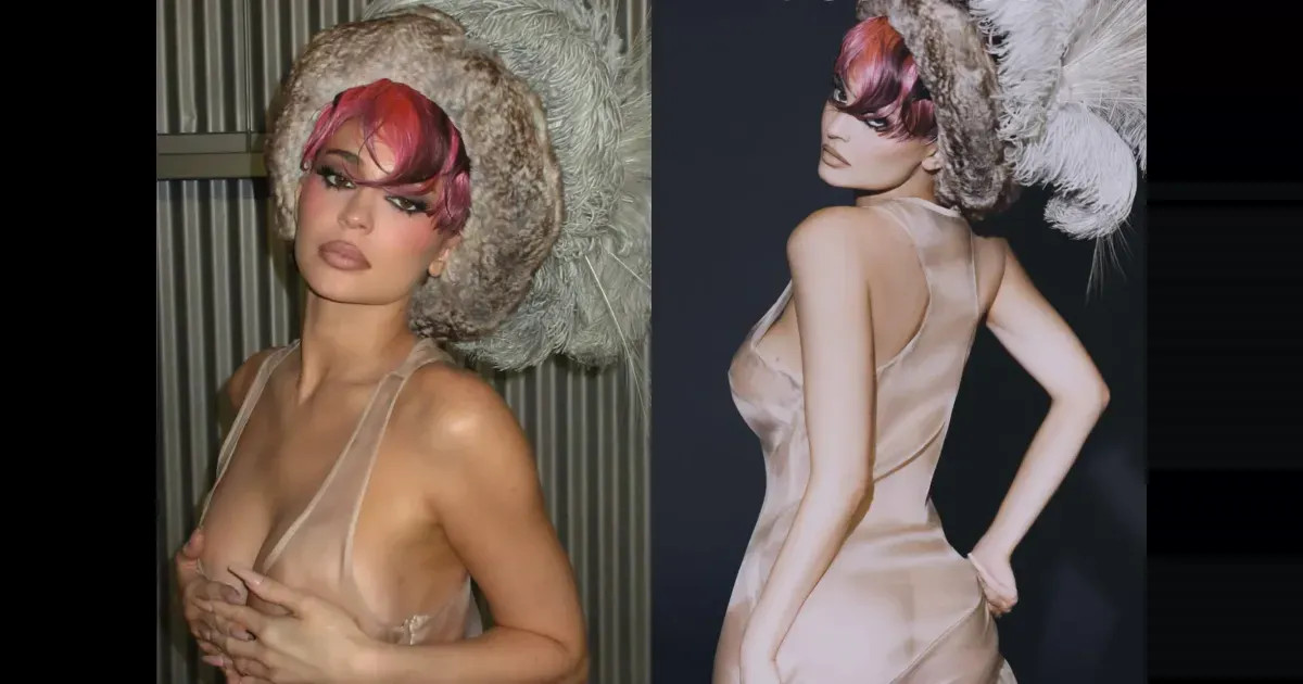 Кайли Дженнер снялась для глянца в "голом" платье