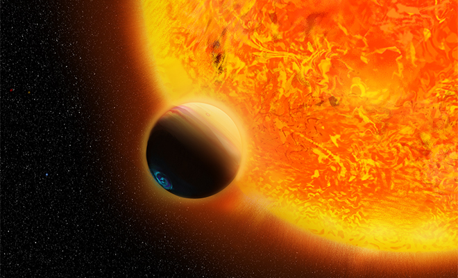 Астрономы нашли у соседней звезды планету размером с Юпитер, которая испаряется. У нее уже образовался хвост как у кометы 