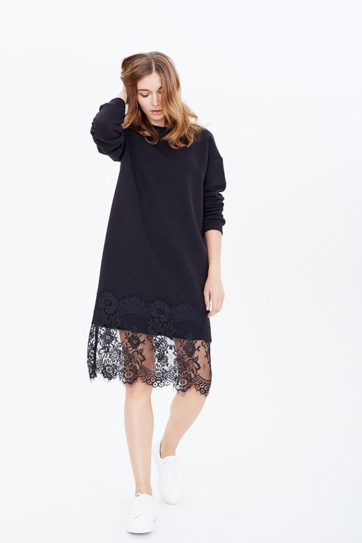 Игра на контрастах: теплое платье с легким кружевом Игра на контрастах: теплое платье с легким кружевом женские хобби