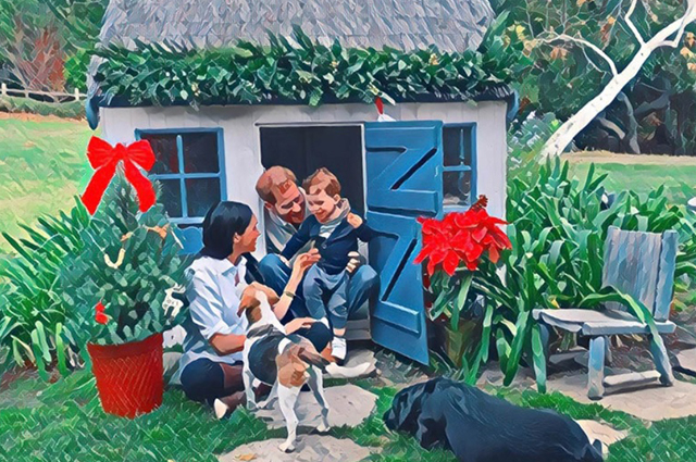 Меган Маркл и принц Гарри представили рождественскую открытку