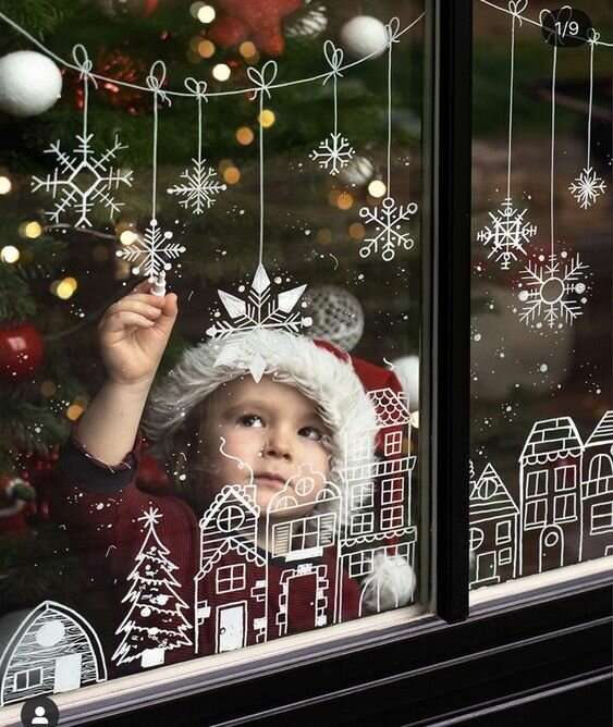 Украшаем окна на Новый Год декор,для дома и дачи,идеи и вдохновение,творим с детьми,творчество