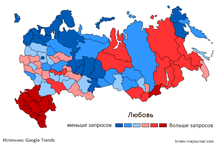 Жители каких российских городов чаще интересуются 