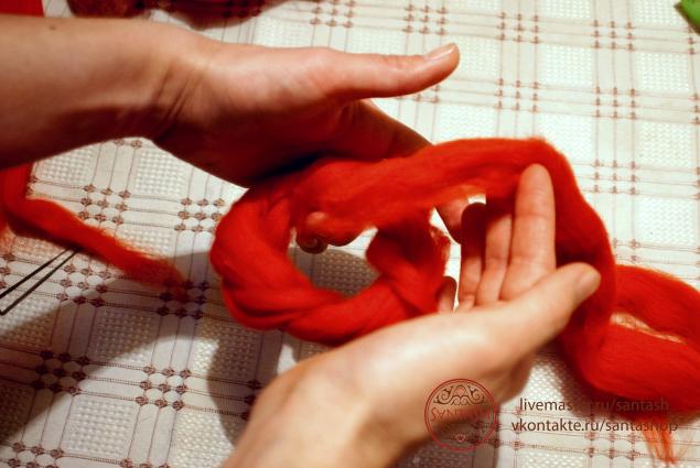 Валяние объемного браслета мастер класс