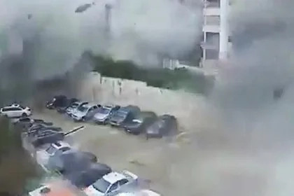 Момент удара иранской ракеты по израильскому городу попал на видео