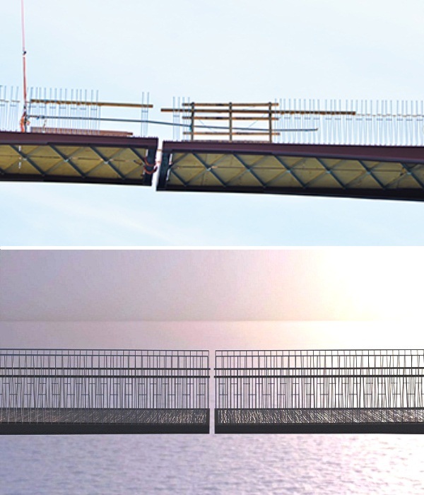 Пешеходный мост над пропастью в Англии без опор и с просветом посередине