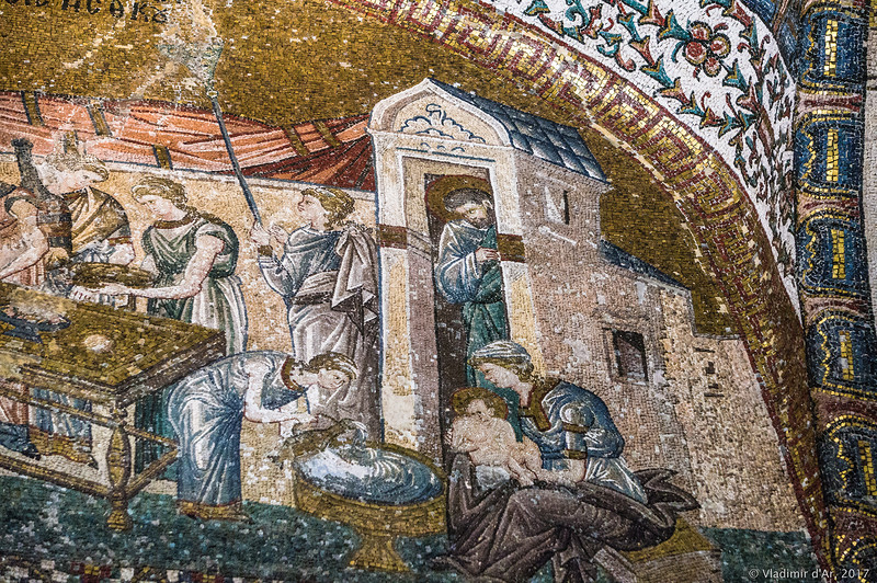 Рождество Богородицы. Мозаики и фрески монастыря Хора. Церковь Христа Спасителя в Полях.