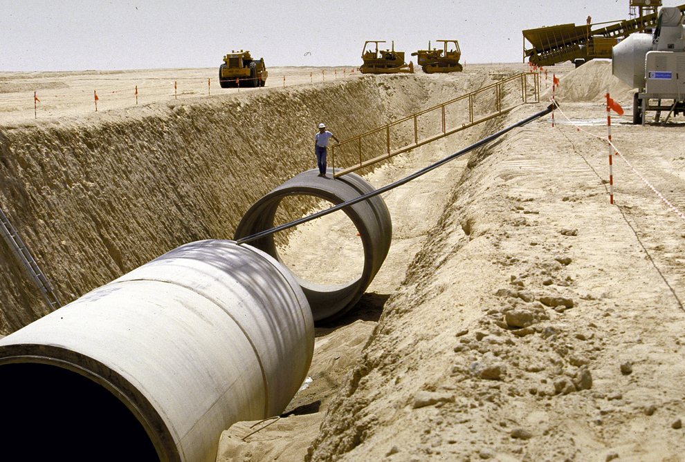 Pipes from the The Libyan Great Man-Made River project.