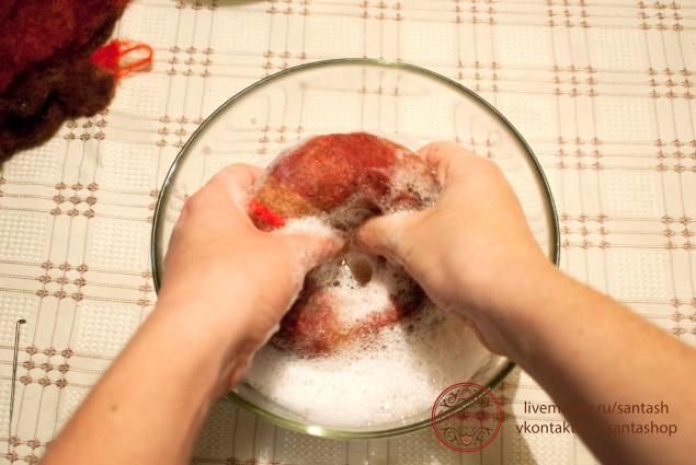 Валяние объемного браслета мастер класс