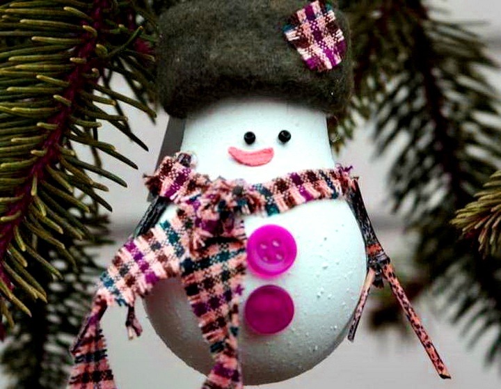 Снеговик из лампочки из лампочки,своими руками,сделай сам,снеговик