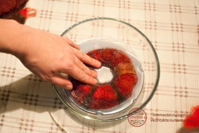 Валяние объемного браслета мастер класс