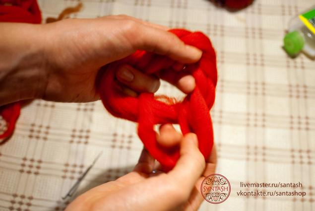 Валяние объемного браслета мастер класс