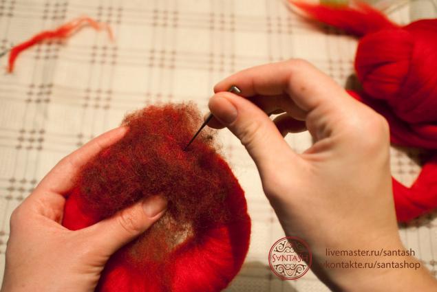Валяние объемного браслета мастер класс