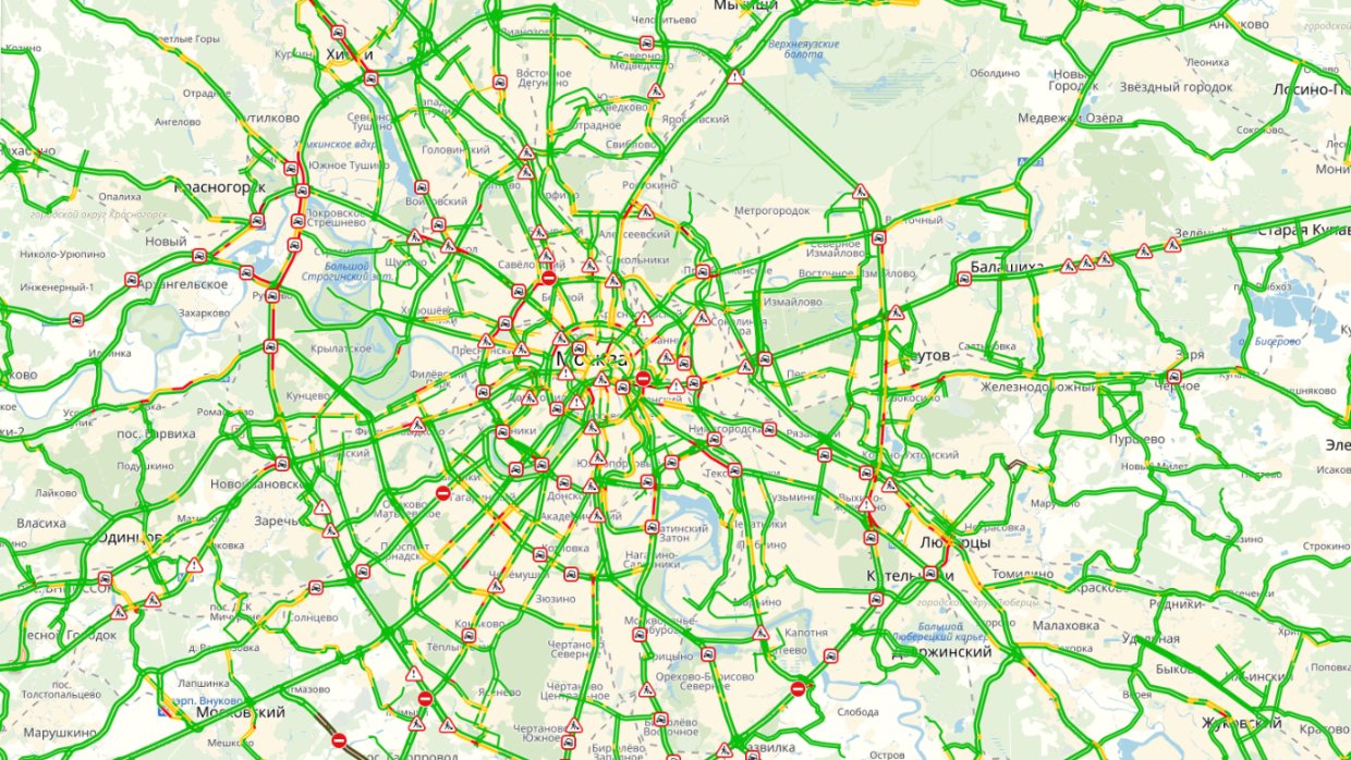 карта пробок москвы