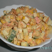 Салат с крабовыми палочками и корейской морковью