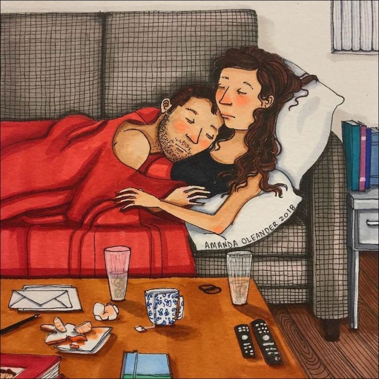 За закрытыми дверями иллюстрации,он и она,семья