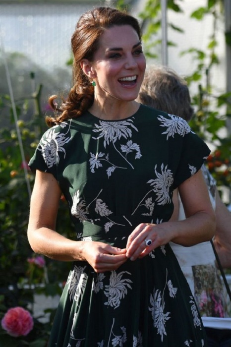 Кейт Миддлтон на выставке цветов в Челси в платье от Rochas за 2 007$. / Фото: womanadvice.ru