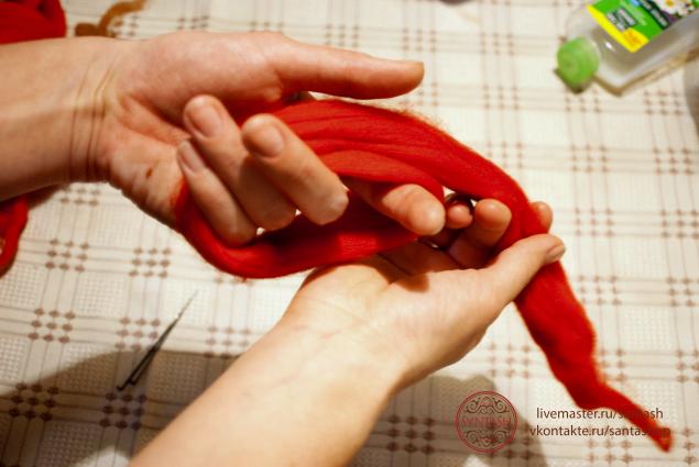 Валяние объемного браслета мастер класс