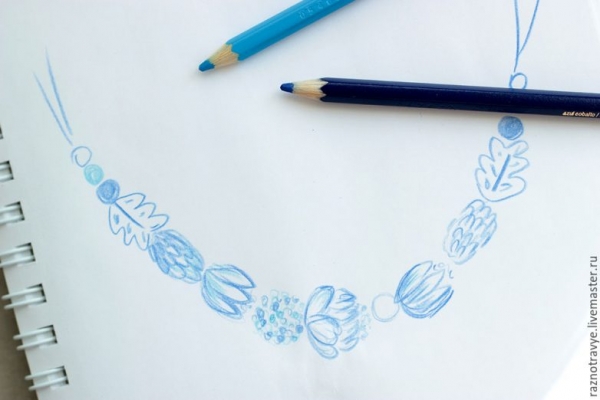 Любимые бусы в стиле гжель гжель