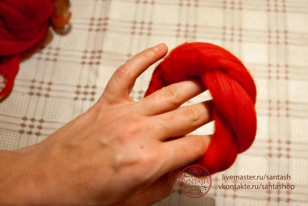 Валяние объемного браслета мастер класс