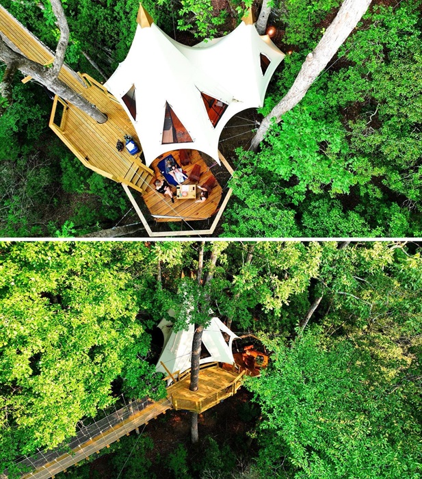 Из палаток можно создавать «парящий» комплекс.