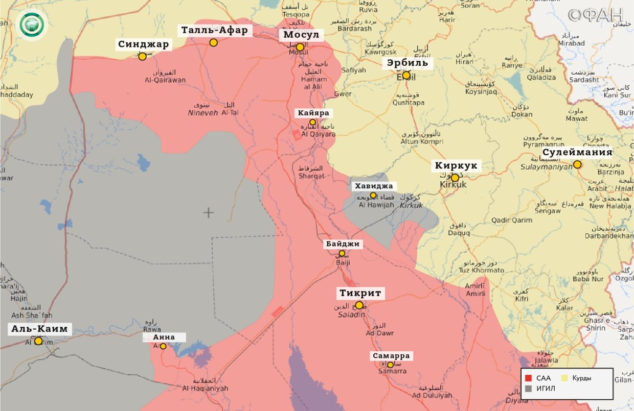 Карта военных действий — Ирак